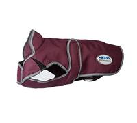 WeatherBeeta ComFiTec Premier Free Parka Deluxe Dog Coat Medium, Maroon/Grey/White, 70cm