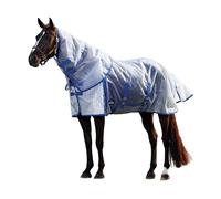 WeatherBeeta ComFiTec Ripshield Fly Sheet Detach-A-Neck, White/Cobalt, 75"