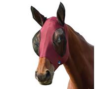 WeatherBeeta ComFiTec Stretch Fly Mask with Ears, Burgundy/Black, Extra Large