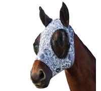 WeatherBeeta ComFiTec Stretch Fly Mask with Ears, White/Navy Floral Print, Large