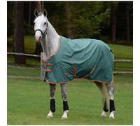 WeatherBeeta ComFiTec Tyro Standard Neck Medium Horse Turnout Rug, Green/Burnt Orange/White, 7'3