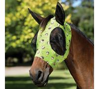 Weatherbeeta Deluxe Stretch Bug Eye Saver With Ears - Green Print - Size: Cob