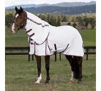 Weatherbeeta Hybrid Seasons Horse Combo Neck Fly Rug - White/Maroon