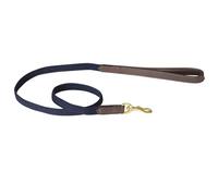 WeatherBeeta Leather Plaited Dog Lead, Brown/Navy, Medium