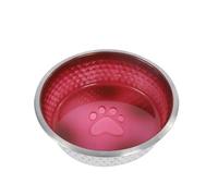 WeatherBeeta Non-Slip Stainless Steel Shade Dog Bowl, Magenta, 16.5cm