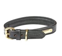 WeatherBeeta Padded Leather Dog Collar, Black, Small