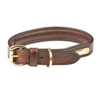 WeatherBeeta Padded Leather Dog Collar, Brown, Small