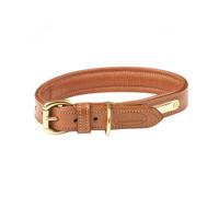 WeatherBeeta Padded Leather Dog Collar, Tan, Small