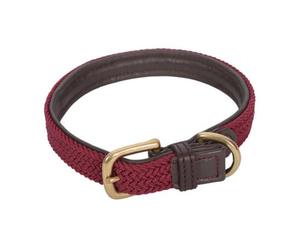 Weatherbeeta Plaited Leather Dog Collar Brown/maroon (Xxl)