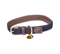 Weatherbeeta Plaited Leather Dog Collar Brown/navy (Xs)