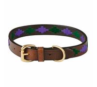 Weatherbeeta Polo Leather Dog Collar Cowdray Brown/purple (Small)