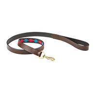 WeatherBeeta Polo Dog Lead - Beaufort Brown/Pink/Blue - Medium