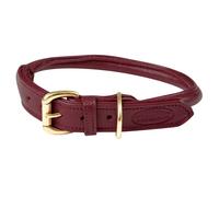 Weatherbeeta Rolled Leather Dog Collar, 5 Colours, 6 Sizes