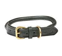 WeatherBeeta Rolled Leather Dog Collar, Black, Xxlarge