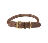 WeatherBeeta Rolled Leather Dog Collar - Brown - Extra Small