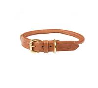 WeatherBeeta Rolled Leather Dog Collar - Tan - Medium