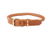 WeatherBeeta Dog Collar – Rolled Leather – Tan – Medium