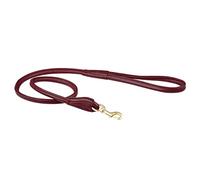 WeatherBeeta Rolled Leather Dog Lead - Maroon - Medium