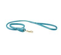 WeatherBeeta Rolled Leather Dog Lead - Teal - Medium