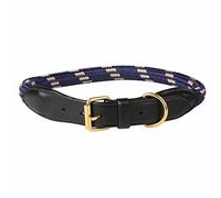 WeatherBeeta Rope Leather Dog Collar – Navy/Brown – Extra Large