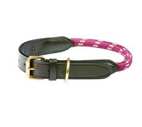 Weatherbeeta Rope Leather Dog Collar Burgundy/brown (S)