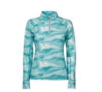 WeatherBeeta Ruby Printed Long Sleeve Top Turquoise Swirl Marble Print Ladies - Large