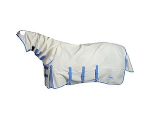 WeatherBeeta Sweet Itch Shield Combo Neck, White/Blue, 7'0