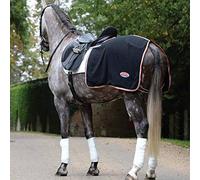 WeatherBeeta Therapy-Tec Fleece Quarter Sheet, Black/Silver/Red, Medium