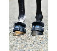 Weatherbeeta Tough-tec Prime Fleece Trim Rubber Bell Boots - Black/black Large