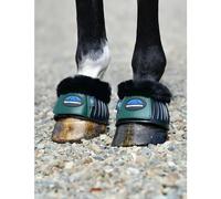 Weatherbeeta Tough-tec Prime Fleece Trim Rubber Bell Boots - Black/forest Green Large