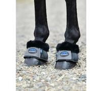Weatherbeeta Tough-tec Prime Fleece Trim Rubber Bell Boots - Black/grey Large