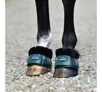 Weatherbeeta Tough-tec Prime Fleece Trim Rubber Bell Boots - Black/forest Green Large