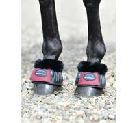 Weatherbeeta Tough-tec Prime Fleece Trim Rubber Bell Boots - Black/burgundy Medium