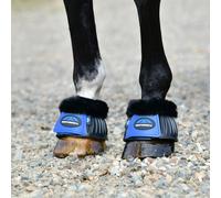 Weatherbeeta Tough-tec Prime Fleece Trim Rubber Bell Boots - Black/cobalt Large