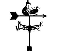Weathercock Stainless Steel Cat Grim Reaper Silhouette Wind Vane Weather Vanes Wind Direction Indicator with Coating for Outdoor Decor Craft,Fox and