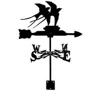 Weathercock Wind Direction Indicator, Retro Little Bird Shape Metal Weathervane with Roof Mount, Creative Outdoor Home Decor Ornament Measuring Tools