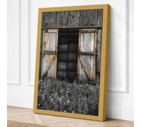 Weathered Barn Passage Rustic Canvas Wall Art Print 30x20 Inch