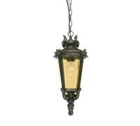 Weathered Bronze Ip23 Chain Lantern Light With E27 Led Bulb - Perfect For Outdoor Spaces