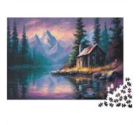 Weathered Cedar Cabin Surrounded by A Mountain Lake Rätsel Für Erwachsene || 1000pcs (75x50cm) Puzzles Lernspiele Home Decor Puzzles