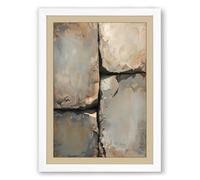 Weathered Concrete Cross Industrial Framed Wall Art Print A4 (29.7×21cm) White, Wall Decor for Living Room, Bedroom, Office & Home, Ready to Hang, Art Gift