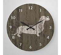 Weathered Dachshund Large Modern Stylish Round Wall Clock Silent Frameless Wall Clock Modern Quartz Clocks For Kitchen Dining Room Bedroom 25Cm