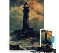 Weathered Lighthouse Jigsaws for Adults1000 Pieces Brain Memory Game Fine Cut Premium Finishing Engaging Way to Pass Free Hours (50x75cm)