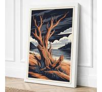Weathered Oak at Dusk Rustic Canvas Wall Art Print 30x20 Inch (76 x 51 cm)