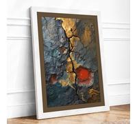 Weathered Stone Minimalist Framed Wall Art Print A2 (59.4×42cm) White, Wall Decor for Living Room, Bedroom, Office & Home, Ready to Hang, Art Gift