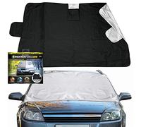WEATHERFORCE 360 by Bell+Howell All-Weather Sunshade Ice Cover Heavy Duty Reversible Windshield Protector 6 by 10 feet Fabric For Any Car Protects from Heat & Snow with Anti-Theft Panels As Seen On TV