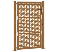 (weathering steel/brown, 105 x 155 cm/cross design) vidaXL Garden Gate 105x180 cm Weathering Steel Flame Design fence gate