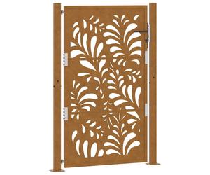 (weathering steel/brown, 105 x 155 cm/wave design) vidaXL Garden Gate 105x180 cm Weathering Steel Flame Design fence gate