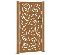 (weathering steel/brown, 105 x 180 cm/flame design) vidaXL Garden Gate 105x180 cm Weathering Steel Flame Design fence gate