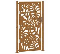(weathering steel/brown, 105 x 180 cm/wave design) vidaXL Garden Gate 105x180 cm Weathering Steel Flame Design fence gate