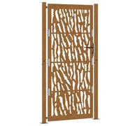 (weathering steel/brown, 105 x 205 cm/trace design) vidaXL Garden Gate 105x180 cm Weathering Steel Flame Design fence gate